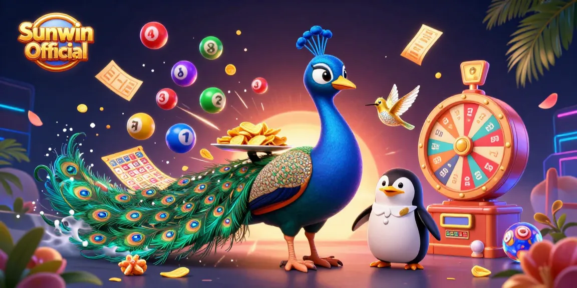 Experience thrilling gaming with Sunwin Official’s colorful lottery scene featuring vibrant prizes and elements.