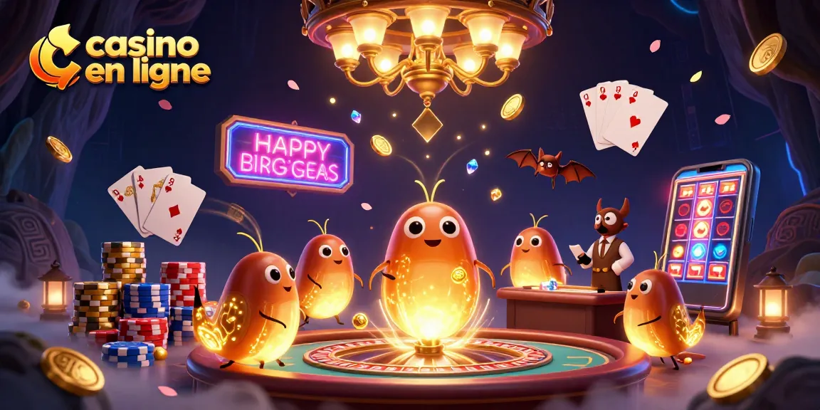 Les lucioles illuminent un casino en ligne, créant une atmosphère magique avec des pièces dorées et des jeux captivants.