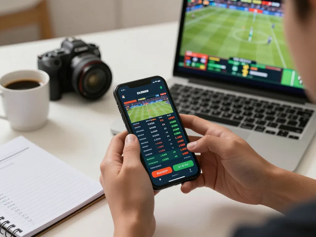O8 players engaging in dynamic sports betting on mobile devices during live games.