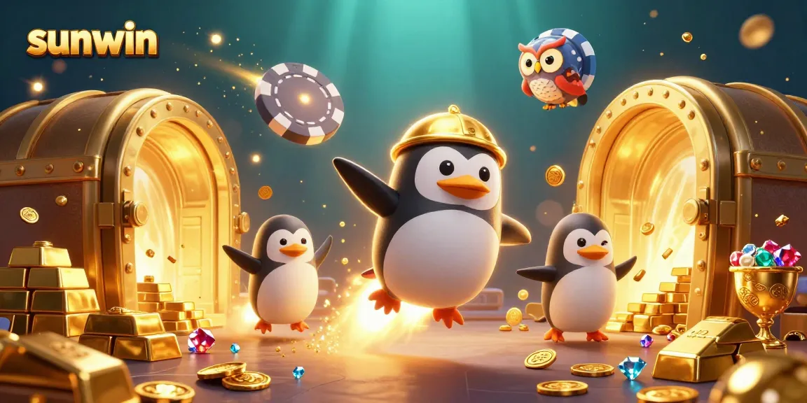 Win big with sunwin as the penguin blasts through a casino-themed galaxy!