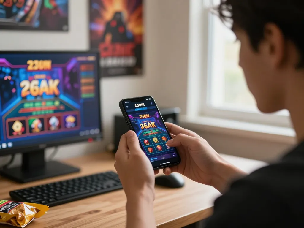 Engaging with the 23win app for immersive online gambling experience at home