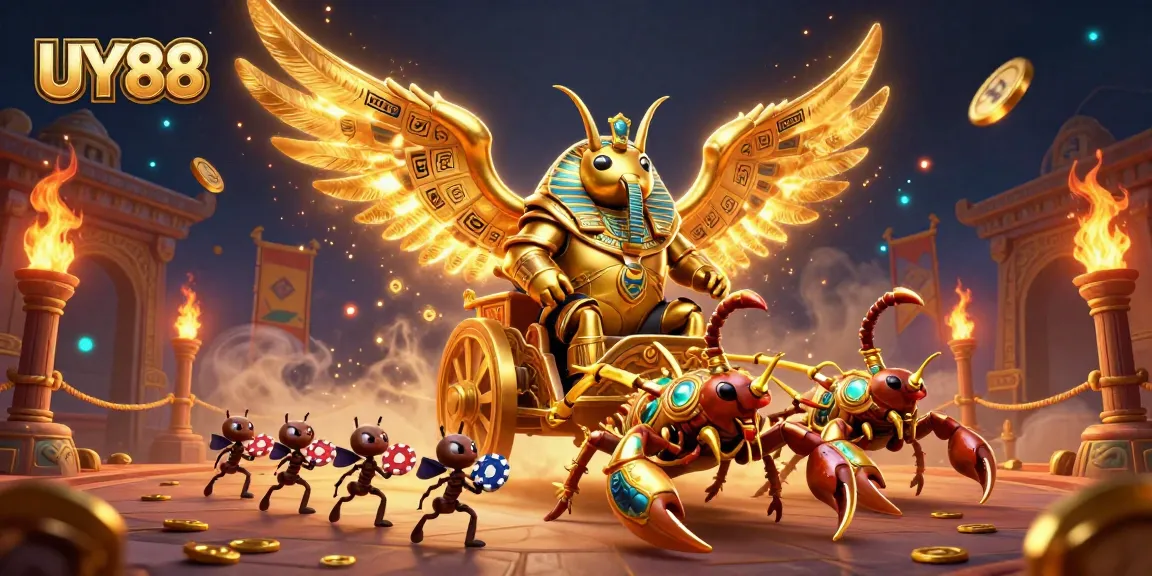 Experience thrilling casino action at UY88 with a dazzling 3D illustration of a magical gaming world.