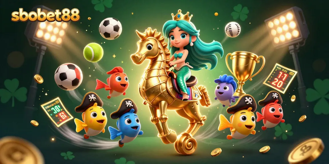 Engage with sbobet88 by betting on dynamic sports in a vibrant underwater adventure scene.