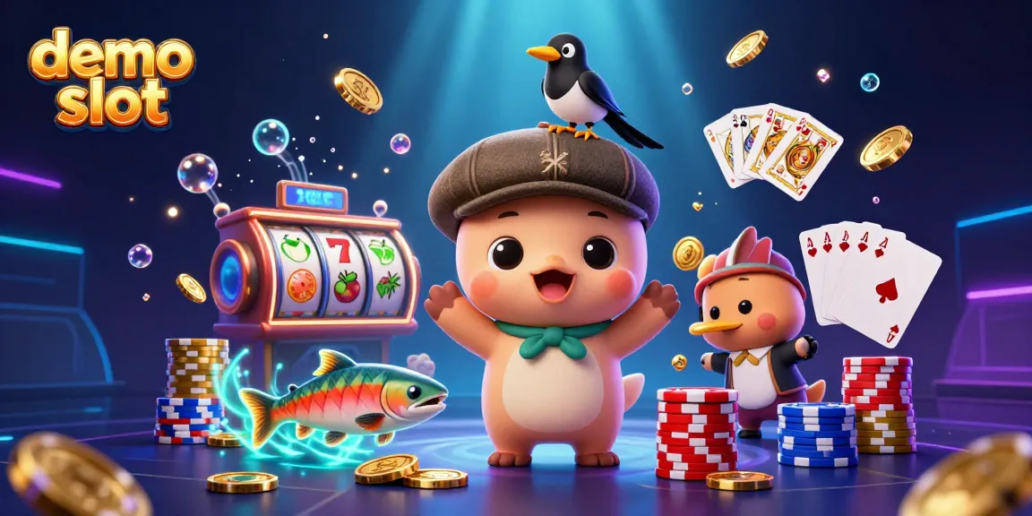 Melihat demo slot yang menarik dengan karakter kartun Nessie dan simbol keberuntungan di sekitarnya.