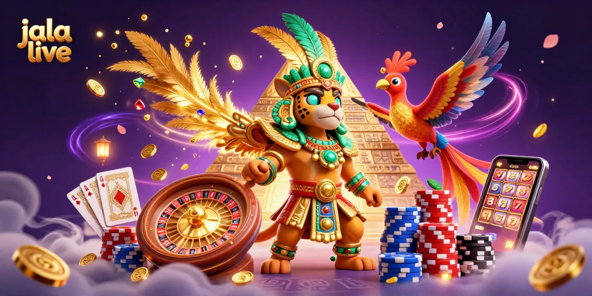Experience thrilling jala live streaming with vibrant casino elements and mystical Mayan influences.