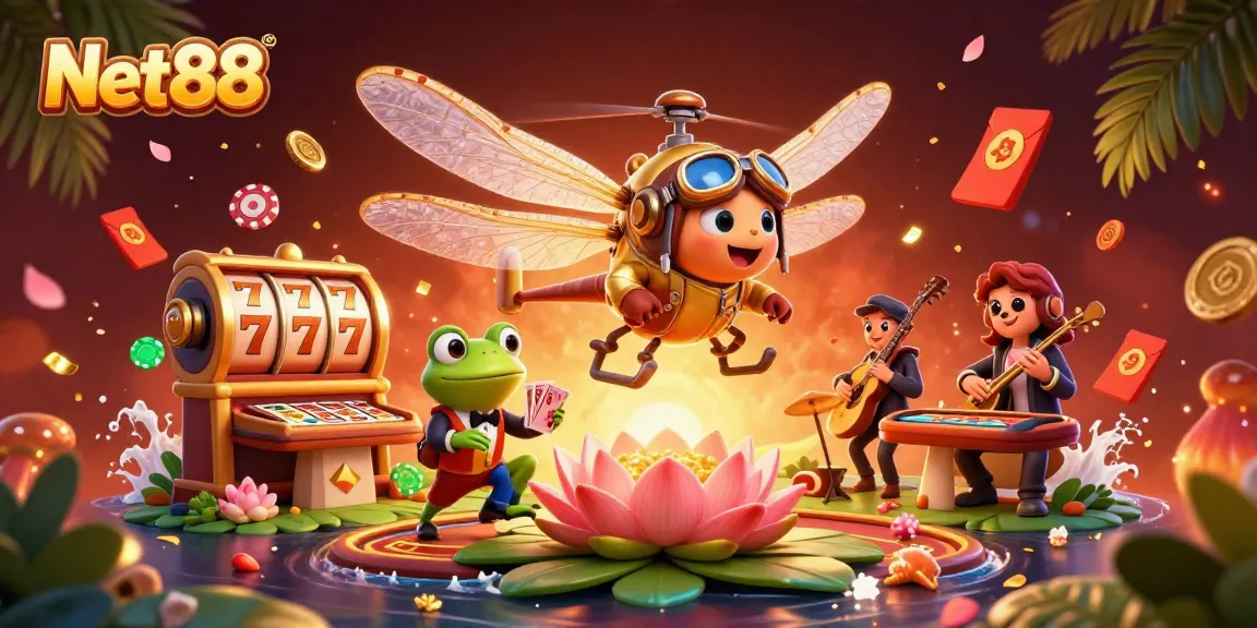 Engage in exciting games at Net88 with a vibrant casino atmosphere and dynamic characters.