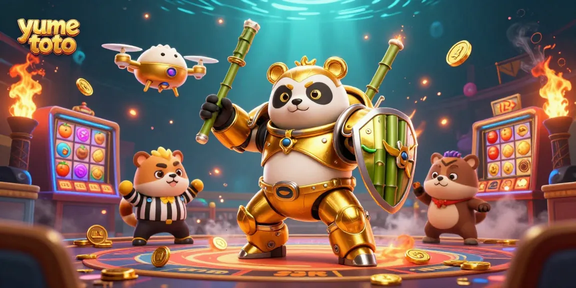 Join yume toto in a vibrant casino battle filled with jackpots, slot reels, and cheering fans.