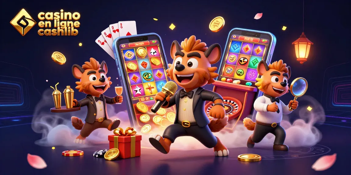 Jeux passionnants dans un casino en ligne cashlib avec des humoristes hyènes, pièces d'or et jeux éclatants.