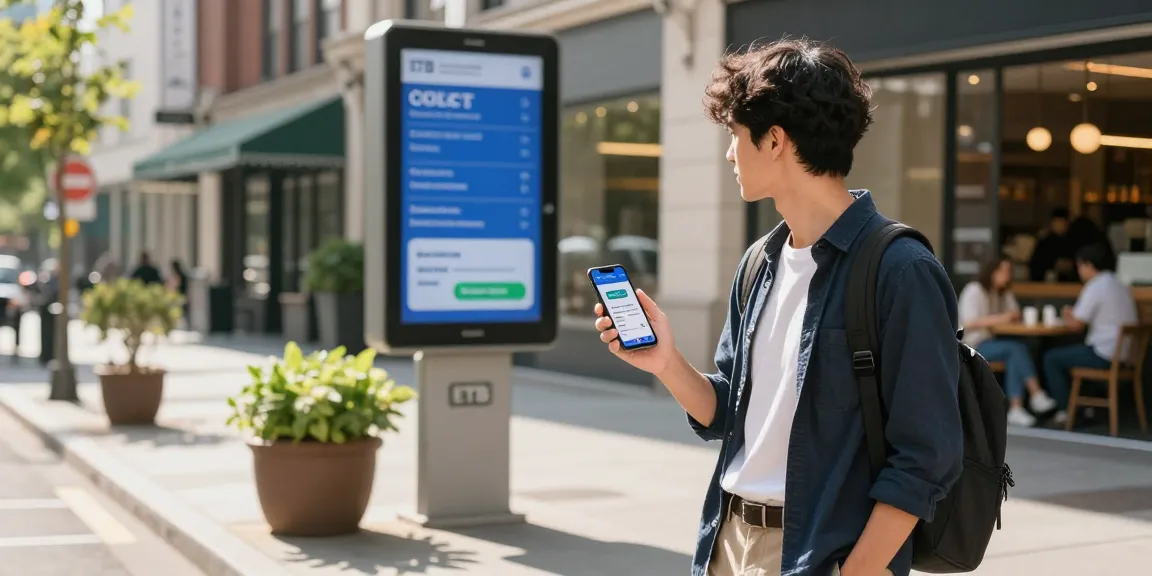 Persona usando la app ETB para etb pagar factura en la ciudad