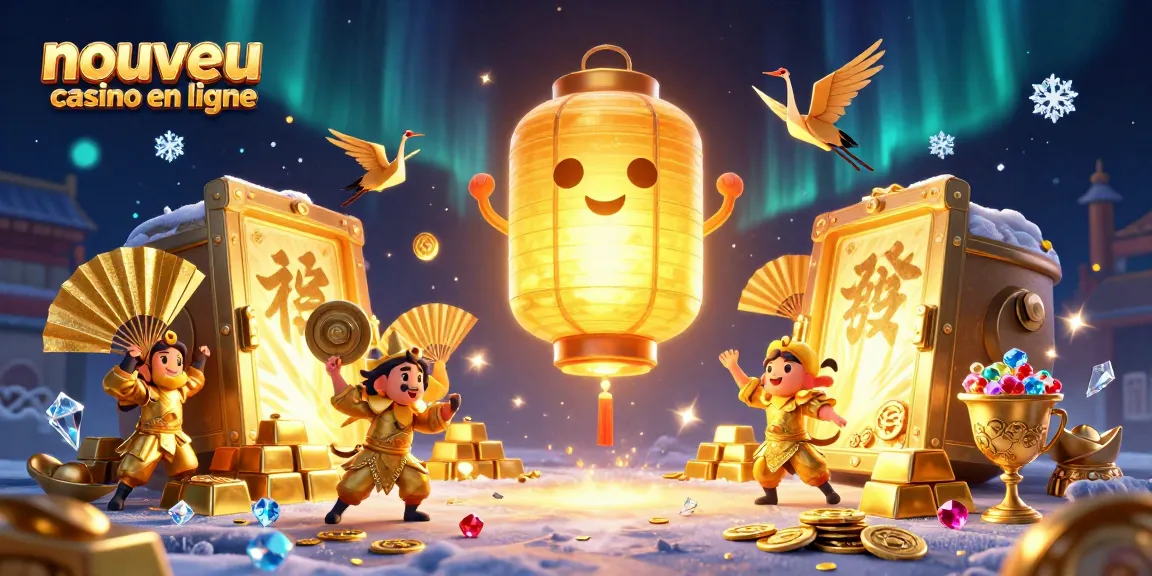 Découvrez le nouveau casino en ligne avec une illustration captivante de lanternes dorées et guerriers en papier.