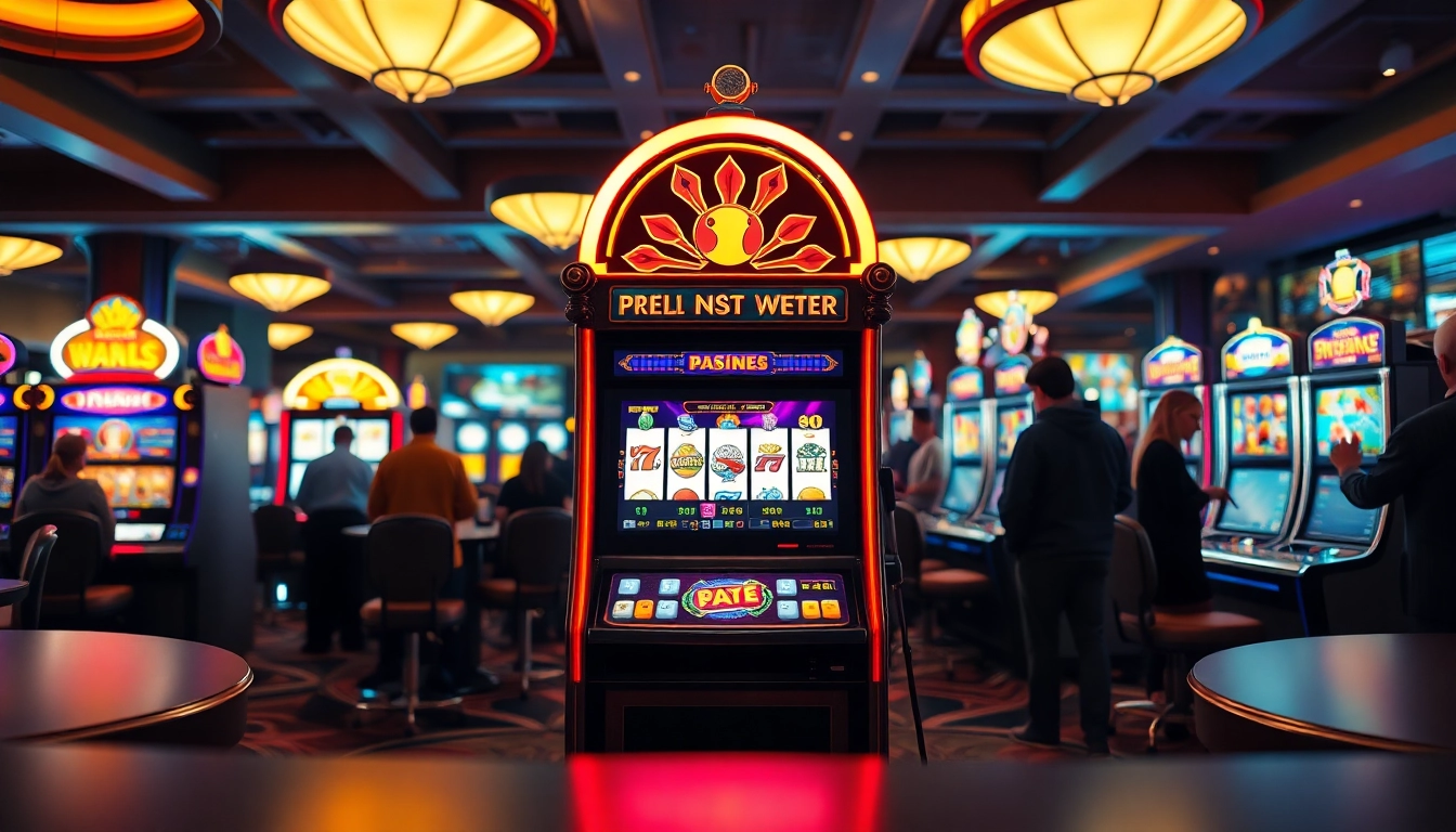 Menangkan jackpot slot777 dengan mesin slot yang gemerlap dan pengunjung yang bersenang-senang.