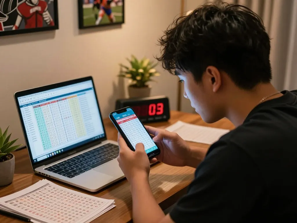 Keluaran HK live results displayed on a smartphone, creating an exciting atmosphere for bettors.