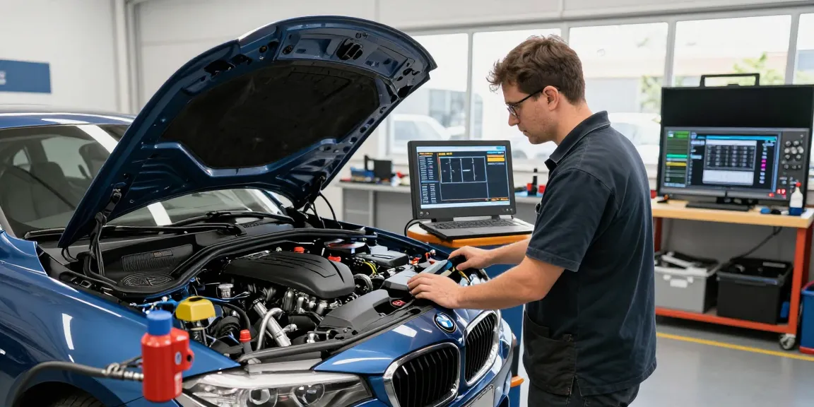 Professionelles Chiptuning Hannover in einer Werkstatt mit erfahrenem Techniker an einem BMW-Motor.