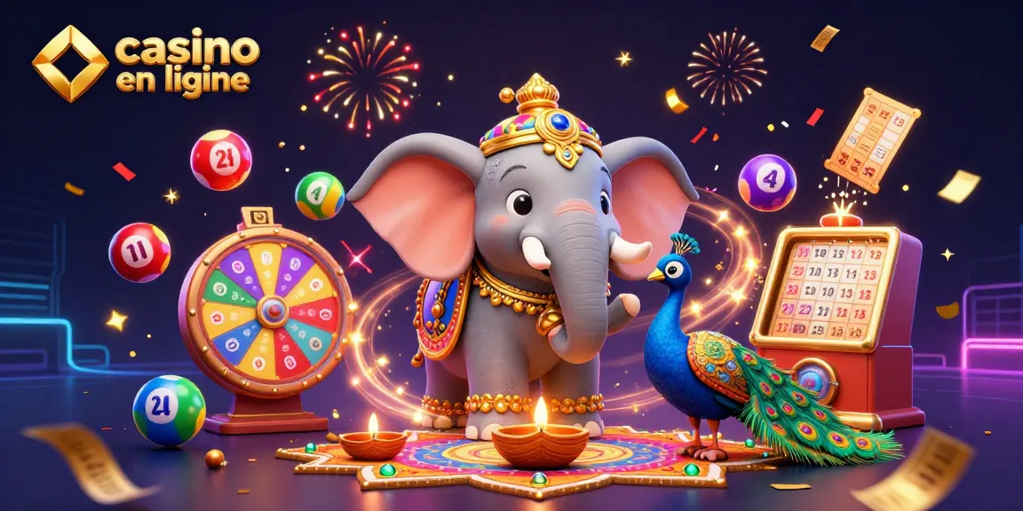 Jouer au casino en ligne dans une scène festive avec des éléments colorés