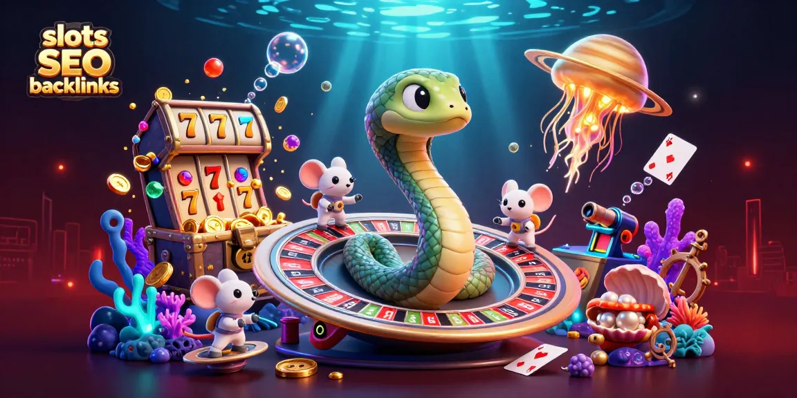 Engage with vibrant slots SEO backlinks scene featuring astronaut mice betting on a roulette planet.