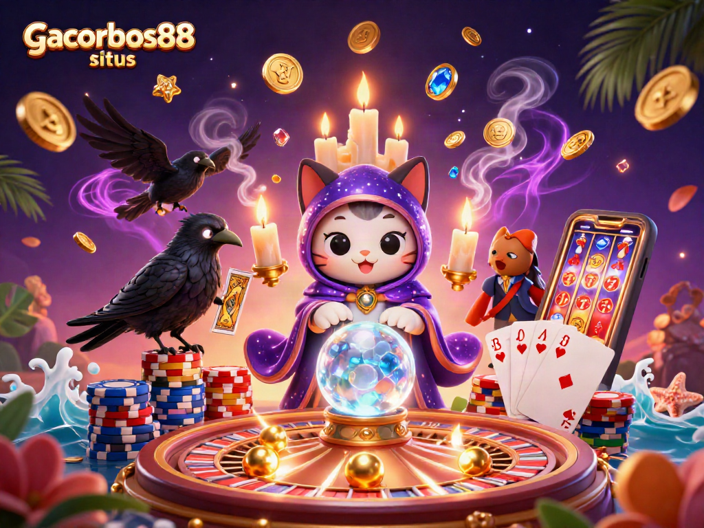 Experience thrilling gameplay at gacorbos88 situs with a magical casino scene featuring lucky symbols.