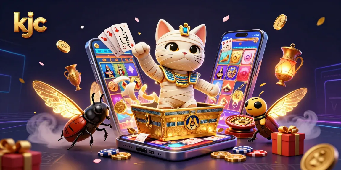 Engage in thrilling gaming at KJC with unique characters in a vibrant casino scene.