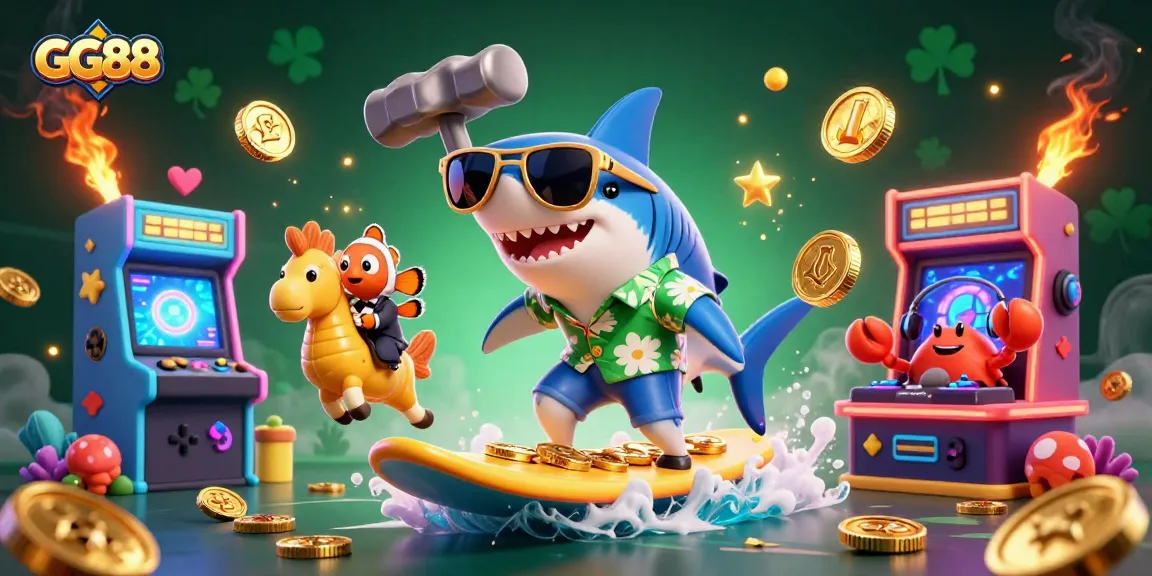 Experience the excitement of GG88 with vibrant casino-themed characters and gaming elements.