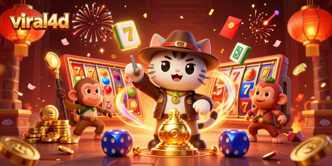 Engage in thrilling slots with viral4d featuring an archaeologist cat and golden treasures.
