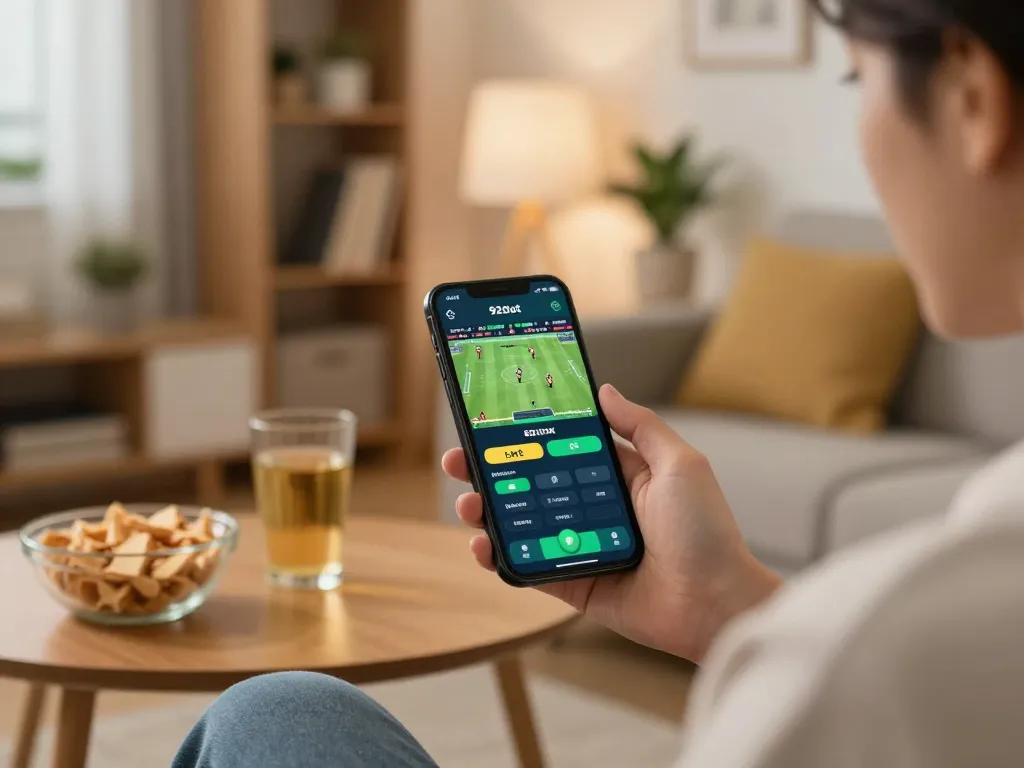 Engaging in live sports betting on the 92slot app from a comfortable home setup