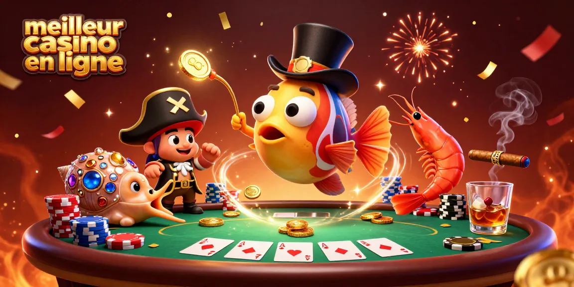 Joue au meilleur casino en ligne avec des personnages ludiques, des jetons colorés et des gains dorés.