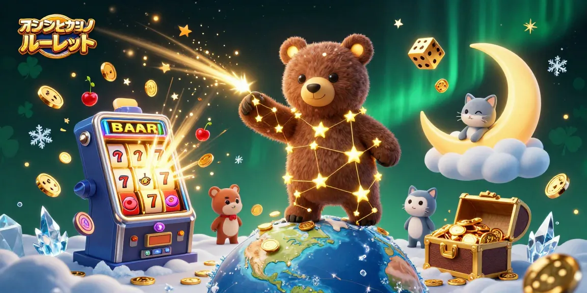 オンラインカジノ ルーレットでのジョイフルな勝利を祝う3Dイラスト。