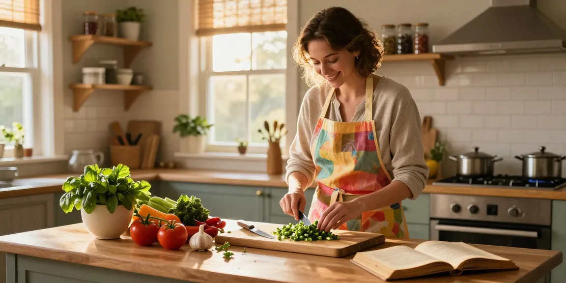 Home cooking scene on cuisines-a-flo.com showcasing vibrant ingredients and a cozy atmosphere.