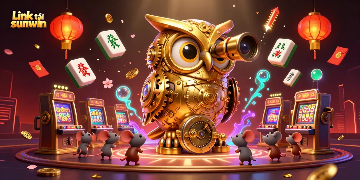 Experience the thrill with Link tải sunwin in an animated casino adventure featuring golden owls and whimsical mice.