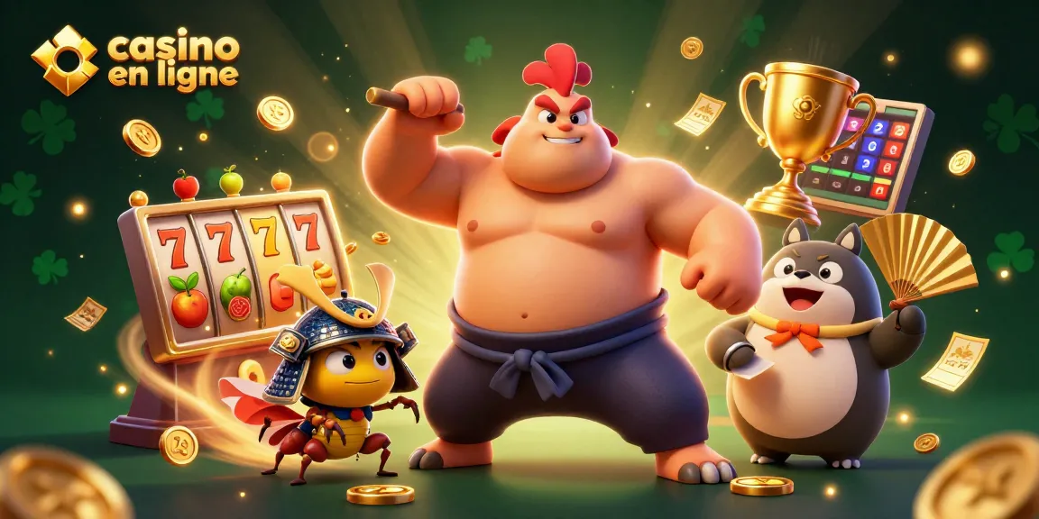 Les jeux au casino en ligne s'animent avec un puissant coq sumo en action.