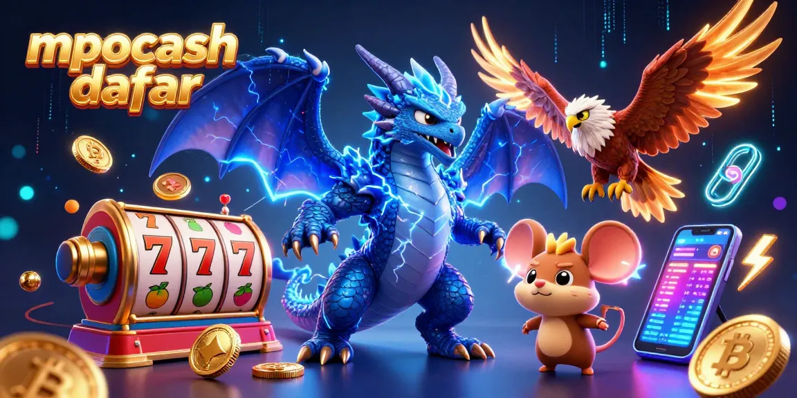 Play exciting games at mpocash daftar with vibrant fantasy characters and casino elements.