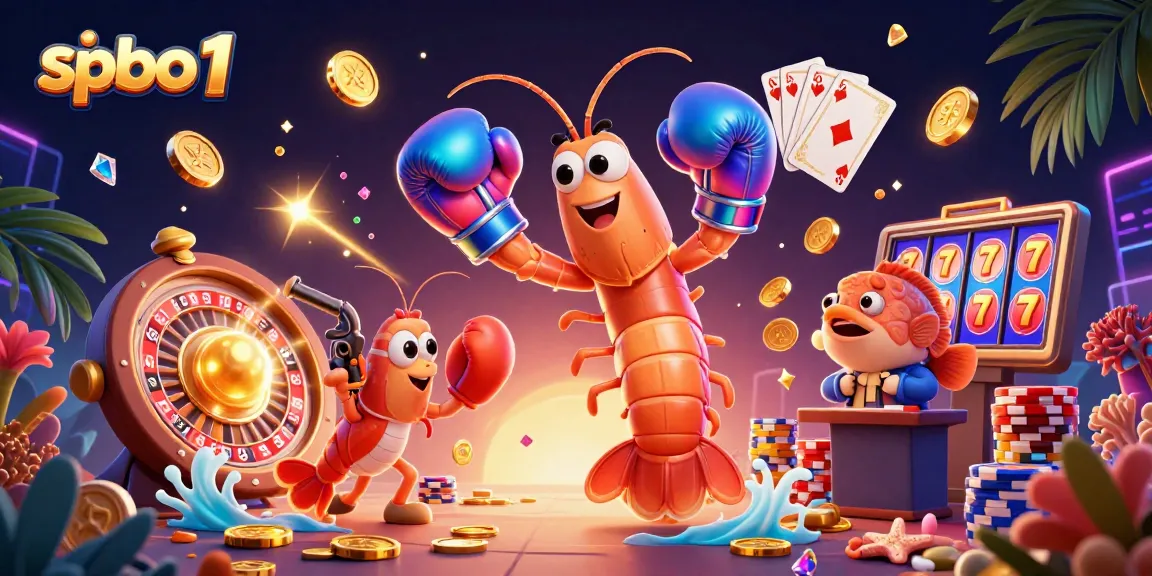 spbo 1 showcases a thrilling casino battle with animated sea creatures and shimmering treasures.