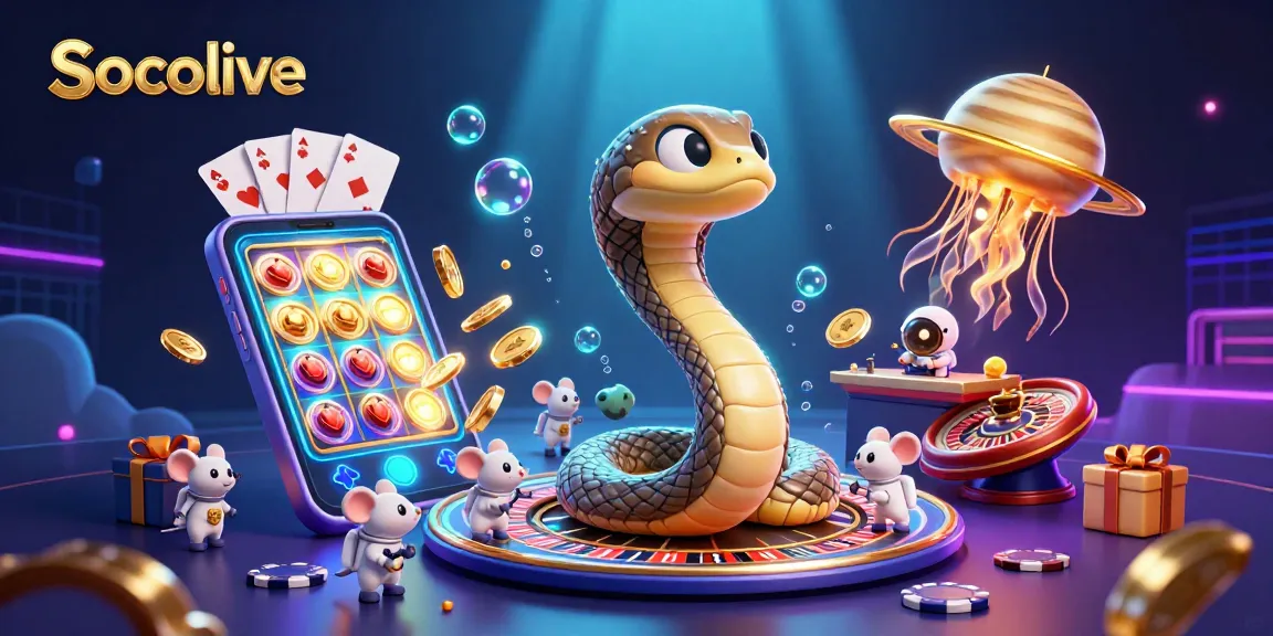 Socolive showcases a captivating gambling scene with astronaut mice betting on a cosmic roulette.