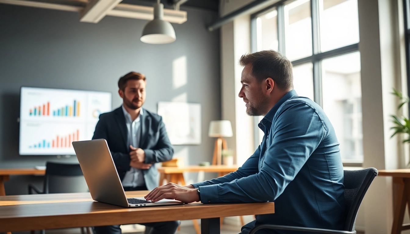 Erleben Sie die digitale Marketingexpertise von https://alvionz.de/ in einem professionellen Bürosetting.