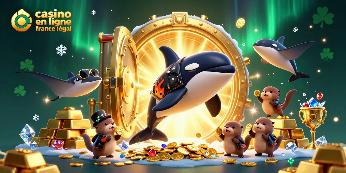 Un orque en cuir affichant des pièces d'or au "casino en ligne légal en France".