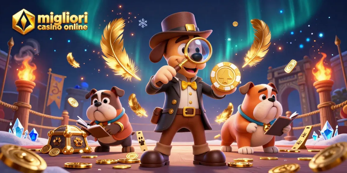 Giocare nei migliori casino online: detective cerca indizi tra poker e monete d'oro.