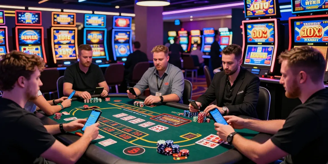 Players enjoying credit card casinos at scoarch.org.uk with vibrant backgrounds and exciting live dealer games in a lively atmosphere.