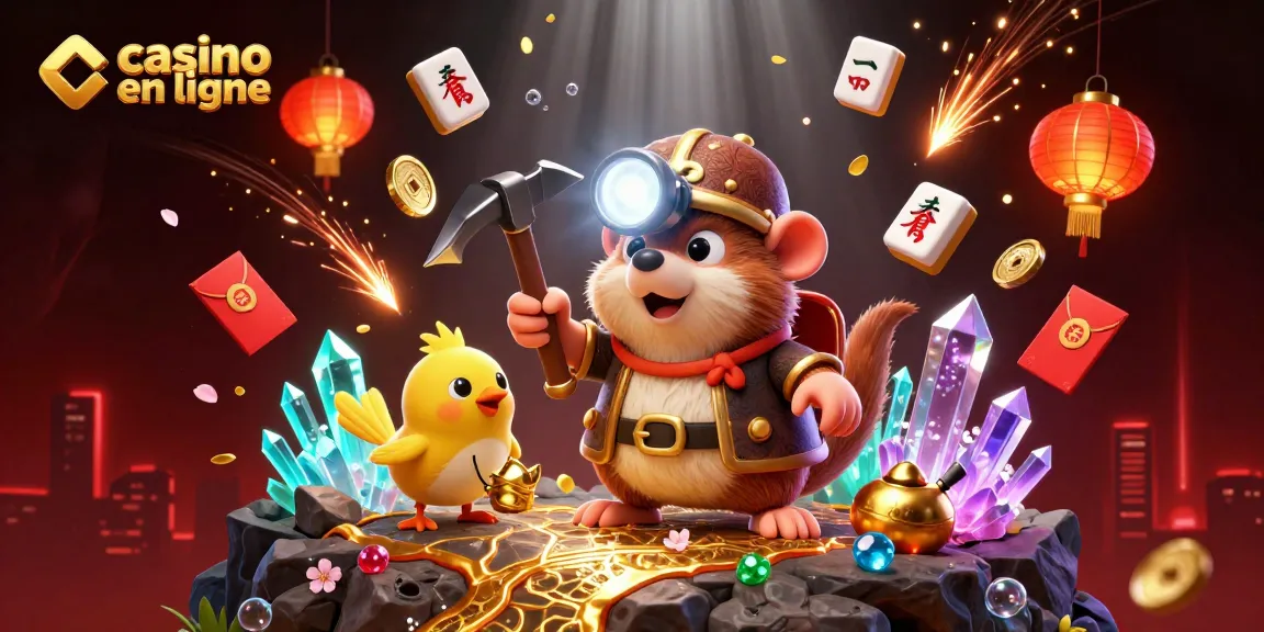 Le casino en ligne propose un monde d'aventures palpitantes avec un mole chasseurs de trésors et une canari dans une scène vibrante.