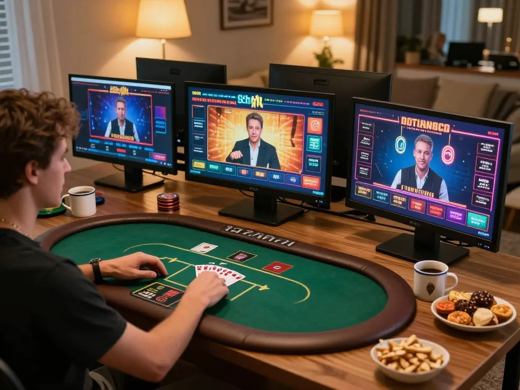UU88 online gaming setup showcasing strategic play on poker and slots for enhanced winning potential.