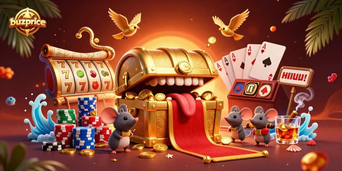 Win big at buzprice with a dazzling treasure chest and exciting casino elements.