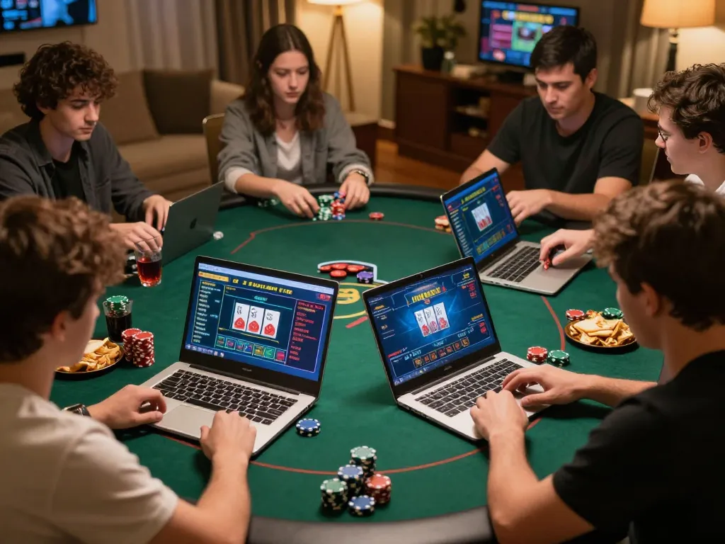 Engaged players in an intense online poker game showcasing u888's competitive gaming experience.