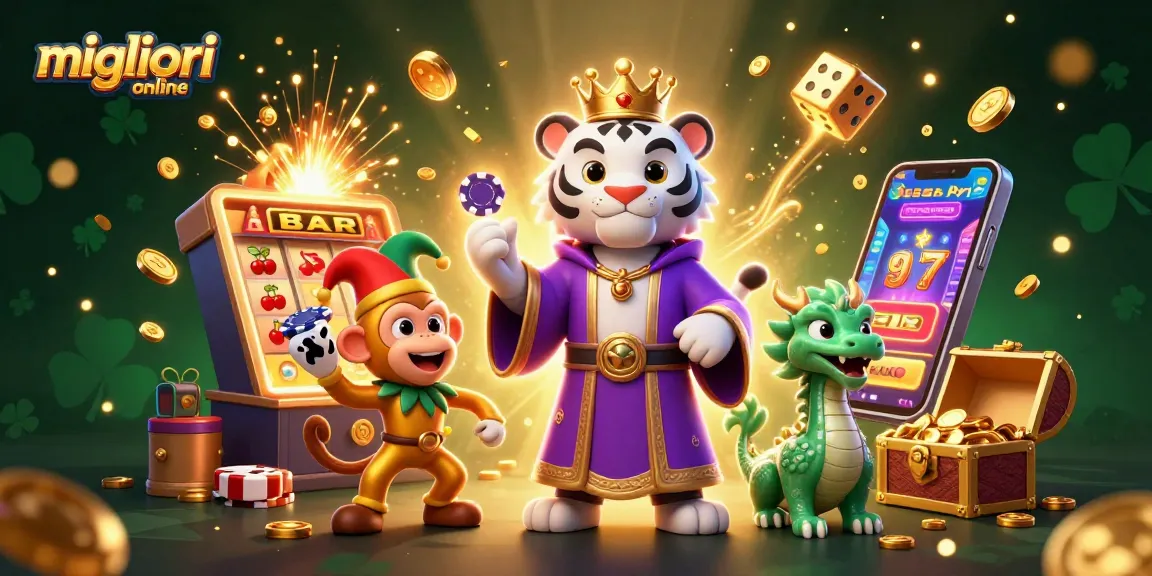 Vinci con i migliori casino online ammirando l'elegante tigre e il monaco mentre si divertono.