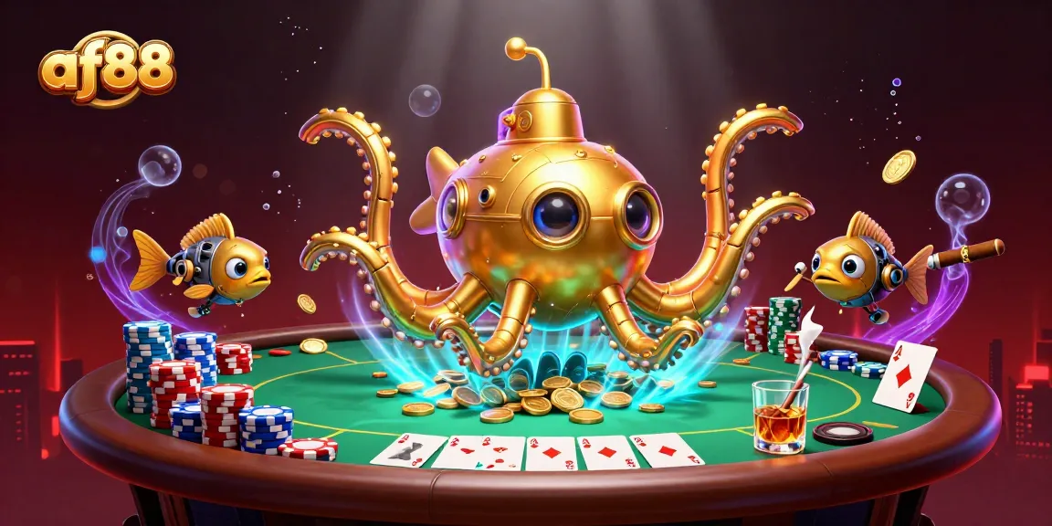 Experience thrilling gameplay with af88 as the golden kraken submarine surfaces in a wealth of coins.