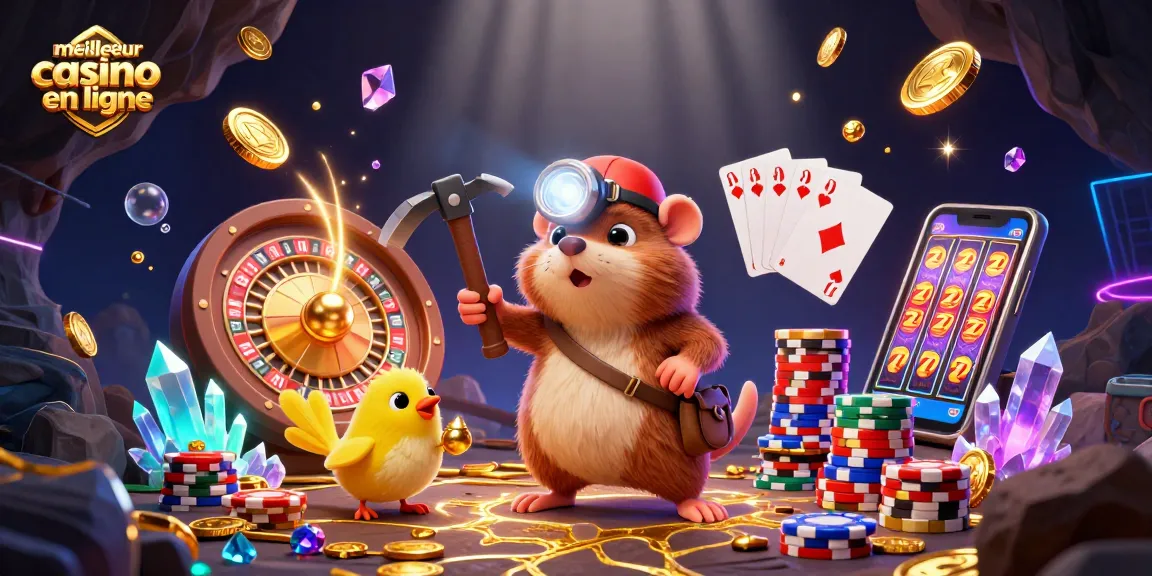 Découvrez le meilleur casino en ligne avec une illustration 3D riche en détails, représentant des jeux et des gains.