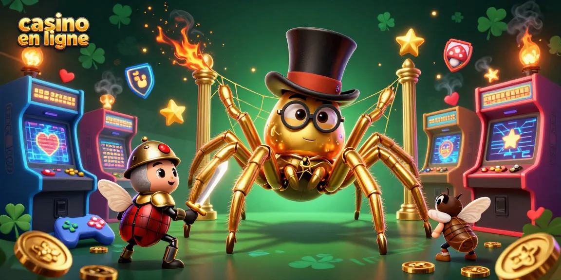 Découvrez des jeux captivants sur ce casino en ligne avec une araignée en or et un chevalier courageux.