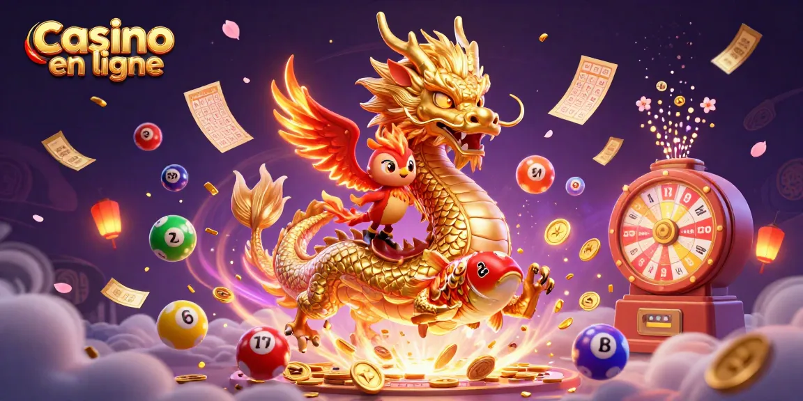 Profitez du casino en ligne avec cette illustration 3D captivante mettant en avant les éléments de jeu dynamiques.
