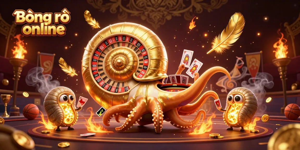 Join the excitement of Bóng rổ online with a vibrant scene of a giant nautilus and glowing ammonites in action.