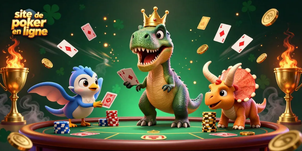 Amusez-vous avec le poker en ligne sur ce site de poker en ligne avec des personnages amusants et des éléments dynamiques.