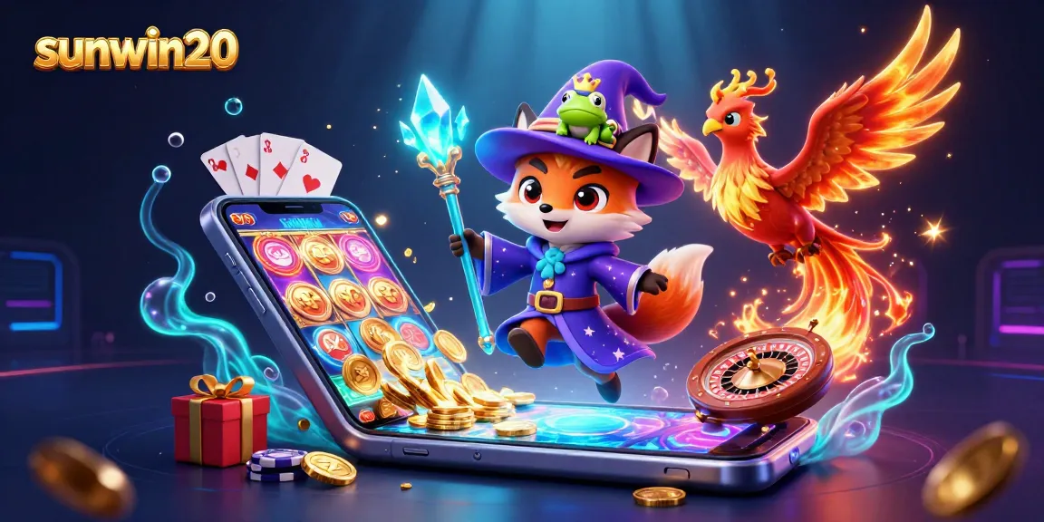 Spin vibrant slot games with sunwin20 showcased in a mystical casino world filled with gold and excitement.