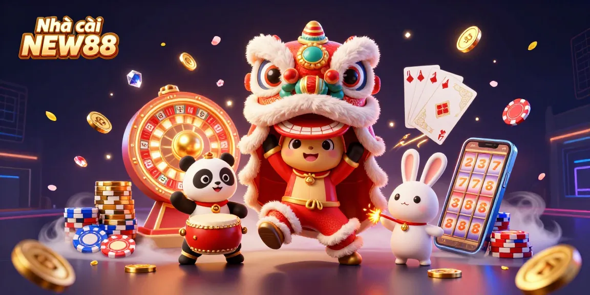 Experience excitement with Nhà cái NEW88 as the Chinese New Year lion dance leads the festive gaming celebration.