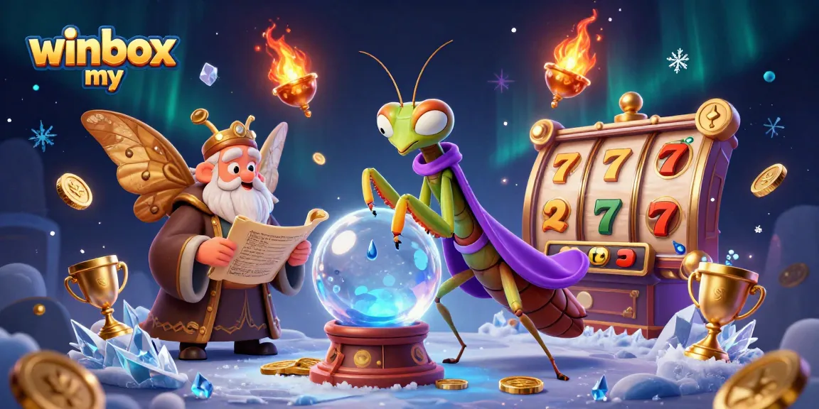 Players spin the reels at winbox my, featuring rich casino elements and vibrant characters in action.